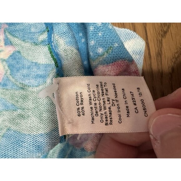 Talbots Women Charming Floral Button Down Cardigan Sweater Size Lp Floral Office - Picture 10 of 12